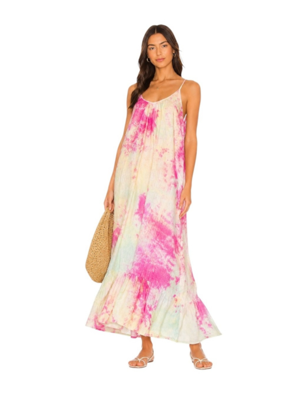 Tuck Shop Trading Co. Tie-Dye Linen Maxi Dress summer cruise travel